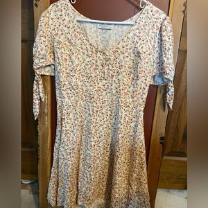 White summer dress with flower pattern